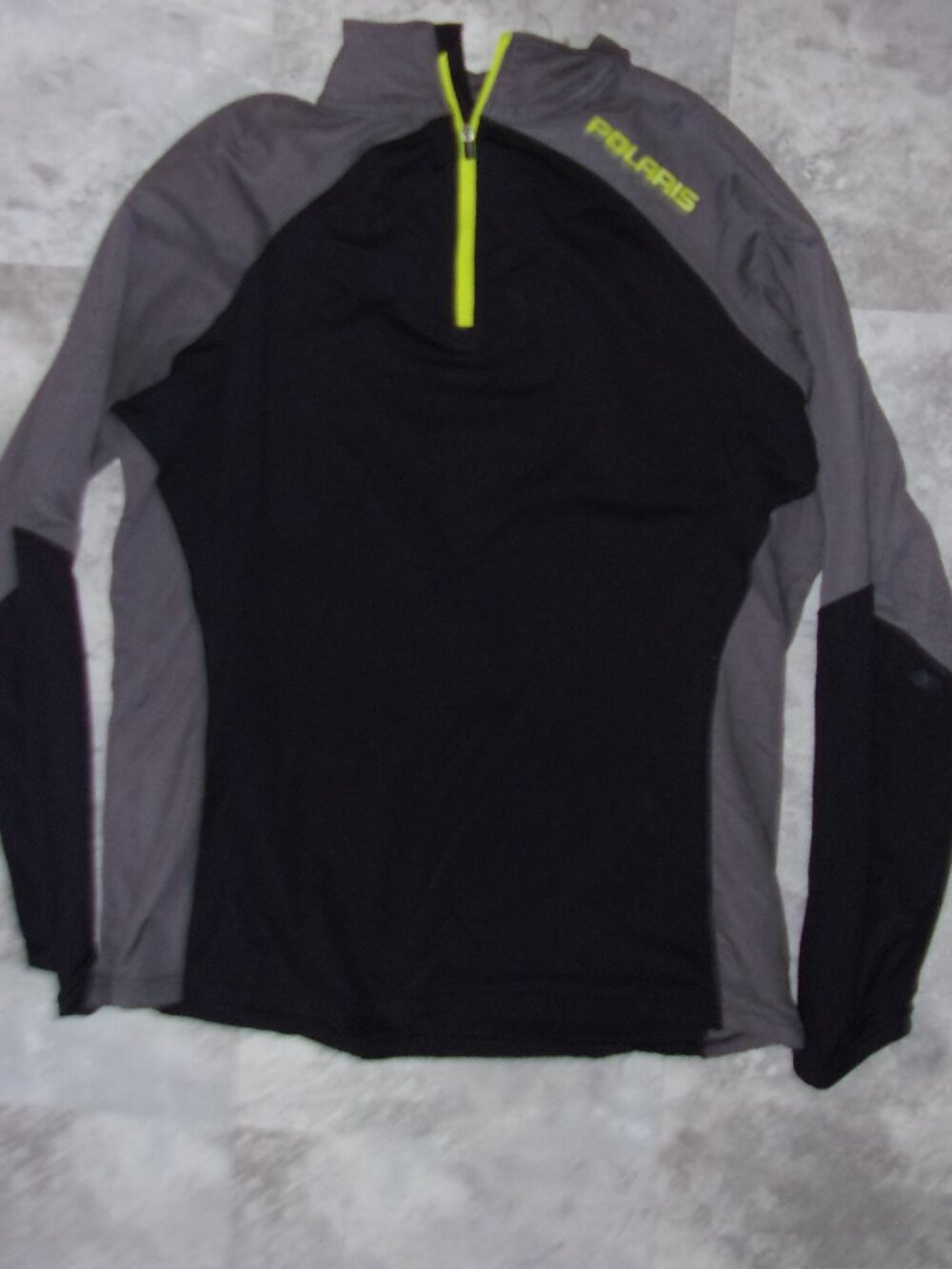 polaris snow mobile size extra large womens gray black long sleeve athletic